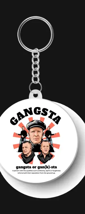 Gangsta Keyring (White)